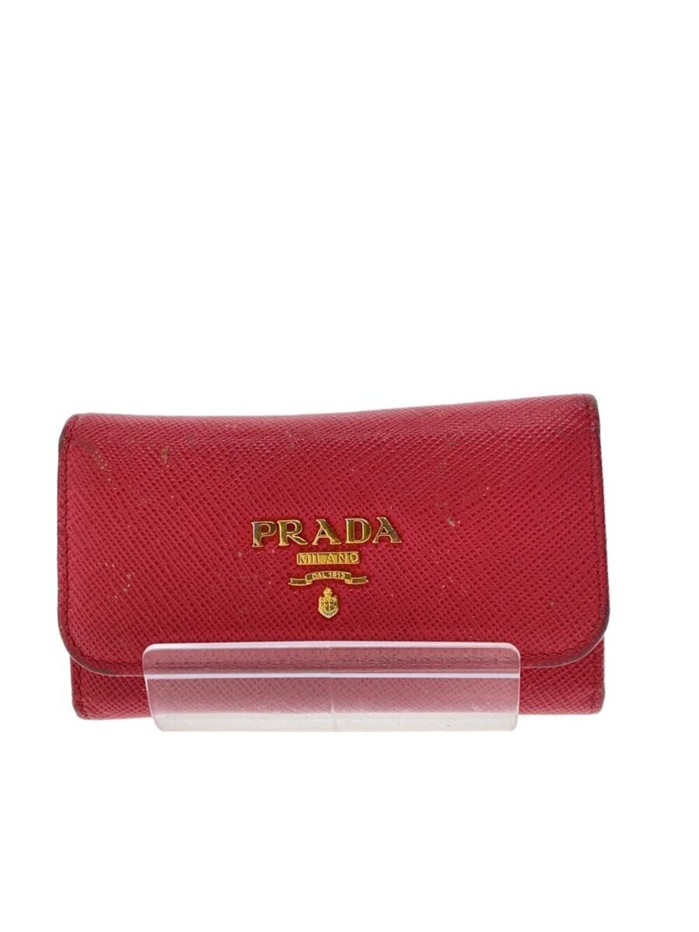 Prada Key Case Wallet Leather Pink